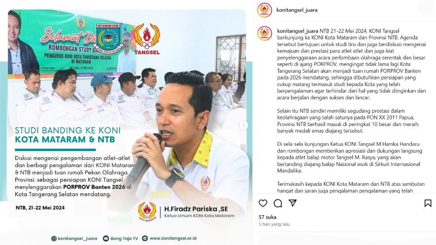 Kolaborasi untuk Kemajuan: Studi Banding KONI Tangerang Selatan ke Mataram